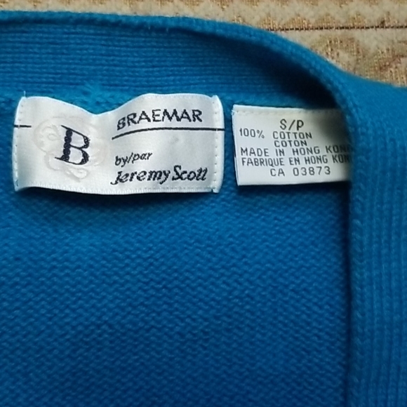 Braemar by Jeremy Scott Vintage Blue Cardigan - Picture 2 of 6